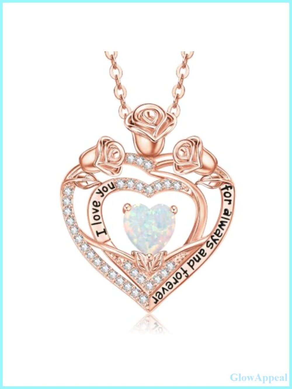 Rose Gold Plated Heart Birthstone Pendant Necklace